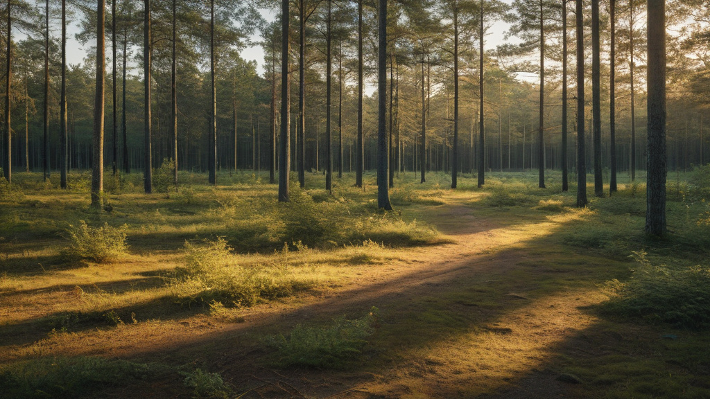 En stilla skogsstig i gryning — bilden representerar balans, eftertanke och vikten av ansvarsfullt spel.